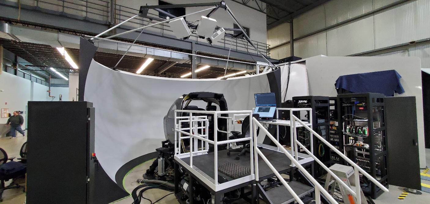 The fixed-based Kodiak simulator under construction at SIMCOM’s Scottsdale facility